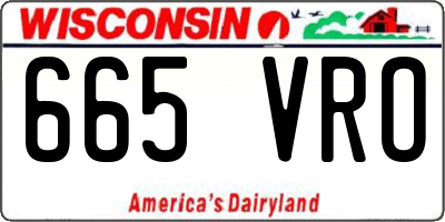 WI license plate 665VRO