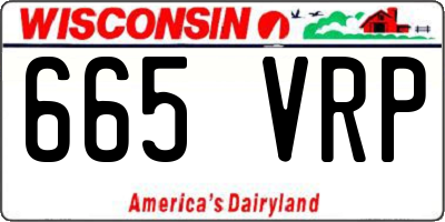 WI license plate 665VRP