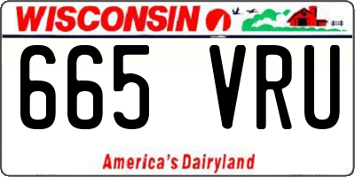 WI license plate 665VRU