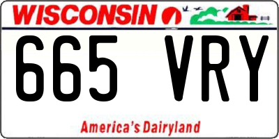 WI license plate 665VRY