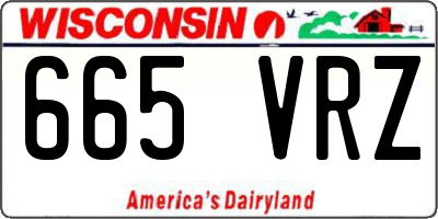 WI license plate 665VRZ