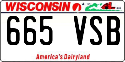 WI license plate 665VSB