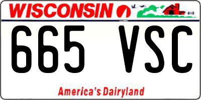 WI license plate 665VSC