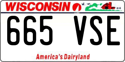 WI license plate 665VSE