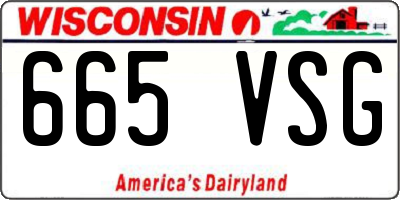 WI license plate 665VSG