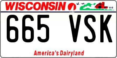 WI license plate 665VSK