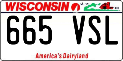 WI license plate 665VSL