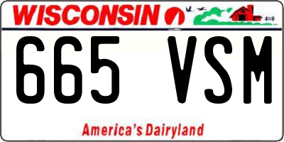 WI license plate 665VSM