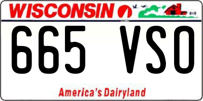 WI license plate 665VSO