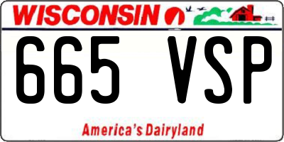 WI license plate 665VSP