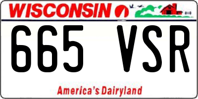 WI license plate 665VSR