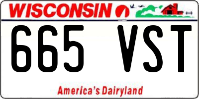 WI license plate 665VST