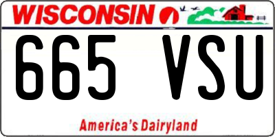 WI license plate 665VSU