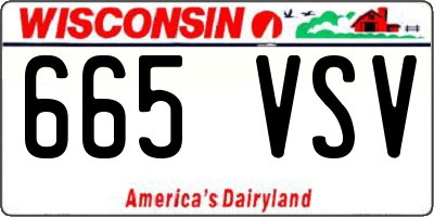 WI license plate 665VSV