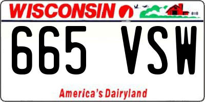 WI license plate 665VSW