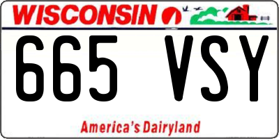 WI license plate 665VSY