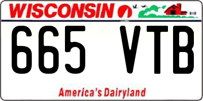WI license plate 665VTB