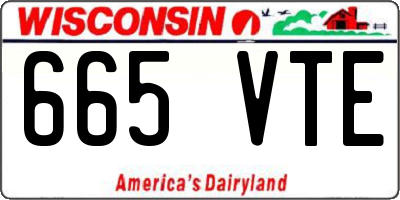 WI license plate 665VTE