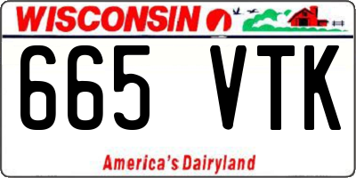 WI license plate 665VTK