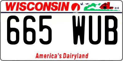 WI license plate 665WUB