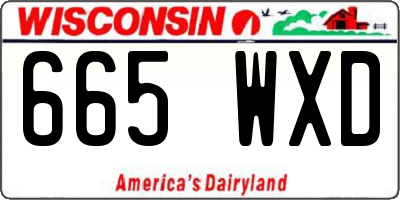WI license plate 665WXD