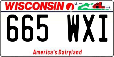 WI license plate 665WXI