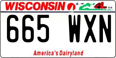 WI license plate 665WXN