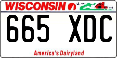 WI license plate 665XDC