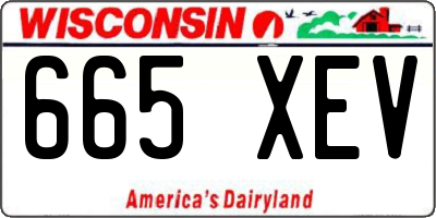 WI license plate 665XEV