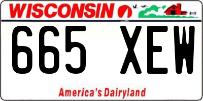 WI license plate 665XEW