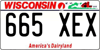 WI license plate 665XEX