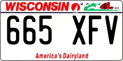WI license plate 665XFV
