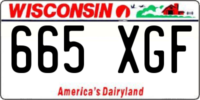WI license plate 665XGF