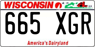 WI license plate 665XGR