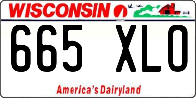 WI license plate 665XLO