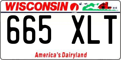 WI license plate 665XLT