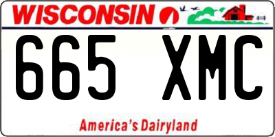 WI license plate 665XMC