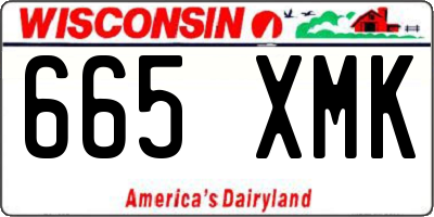 WI license plate 665XMK