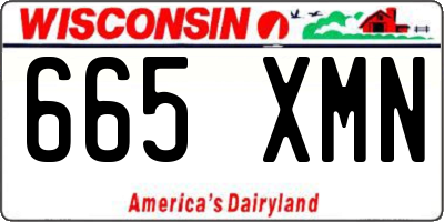 WI license plate 665XMN