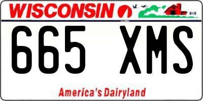 WI license plate 665XMS