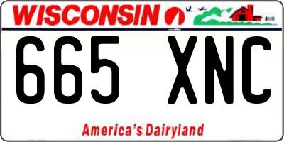 WI license plate 665XNC
