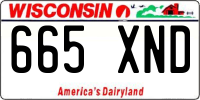 WI license plate 665XND