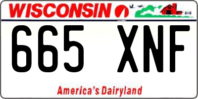 WI license plate 665XNF