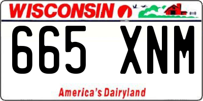 WI license plate 665XNM