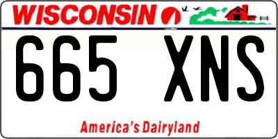 WI license plate 665XNS