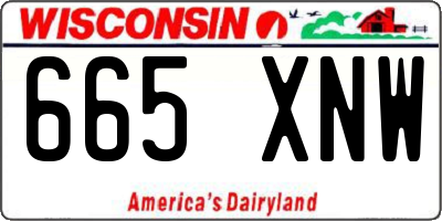 WI license plate 665XNW