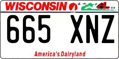 WI license plate 665XNZ