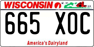 WI license plate 665XOC