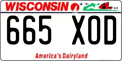 WI license plate 665XOD
