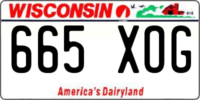 WI license plate 665XOG